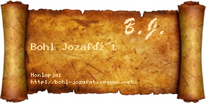 Bohl Jozafát névjegykártya